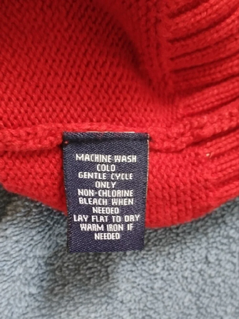 Chaps Red turtleneck Ribbed Fold-Over Sweater - Picture 3 of 7